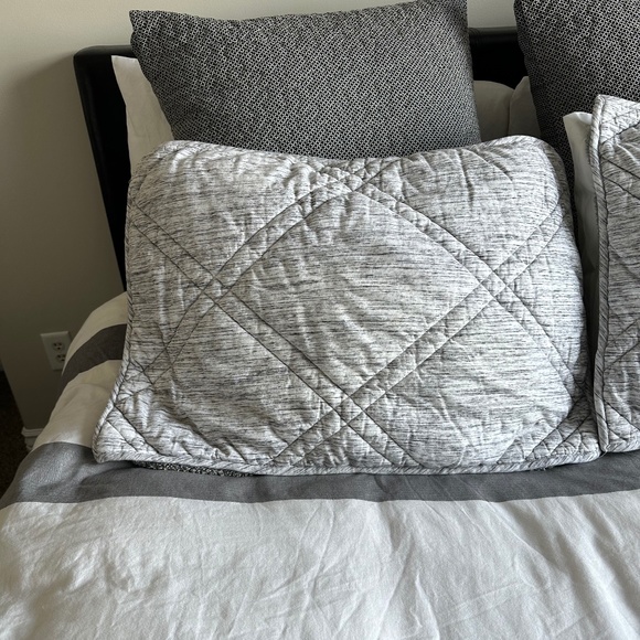 Pottery Barn Teen Game On Jersey Shams Ultra Soft Comfy Standard Gray - set - Picture 2 of 8